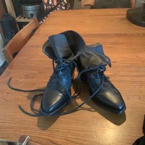 John Fluevogs ladies lace up leather boots